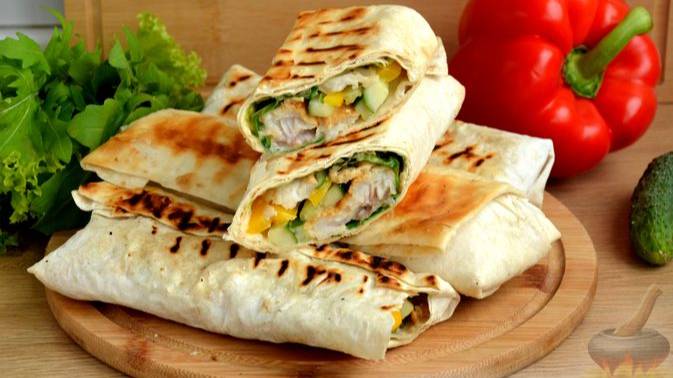 Лаваш с рыбой и овощами. ШАУРМА С ТИЛАПИЕЙ И СВЕЖИМИ ОВОЩАМИ смотреть онлайн