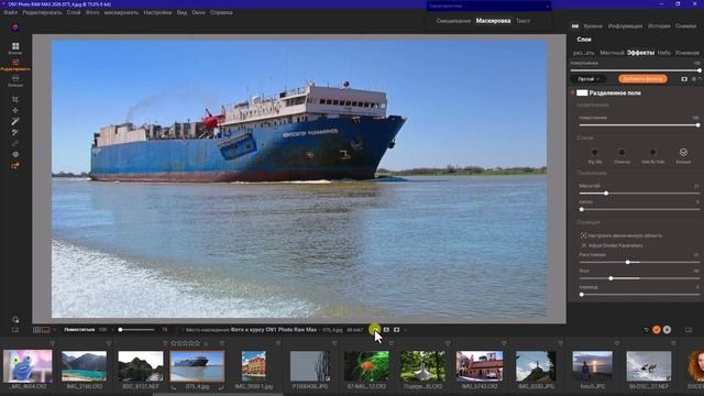 Как фильтром «Разделенное поле» в «ON1 Photo RAW MAX 2026» увеличивать объекты на фото. Урок №9. смотреть онлайн