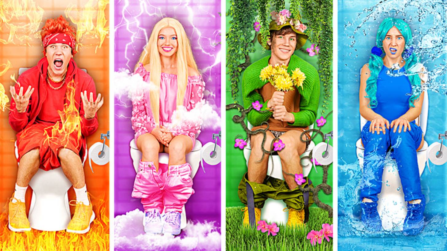 🌪️ Дети четырёх стихий в приёмной семье 💖 Челленджи и лайфхаки | 123 GO! смотреть онлайн