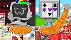 Incredibox Sprunki - Mr computer vs casi Convenience Store Food _ Mukbang Animation