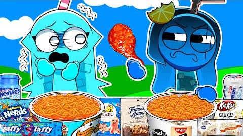 Incredibox Sprunki - Aqua Vs Sherbet Convenience Store Food _ Mukbang Animation