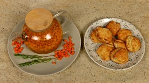 Домашнее творожное печенье с апельсиновой цедрой и облепиховый чай