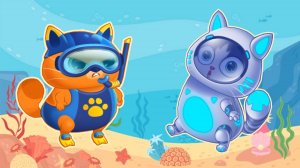 Суровый КОТИК БУБУ 2 №22. Водолаз против робота помойщика.   Мультик ИГРА про котят на Хвостик ТВ