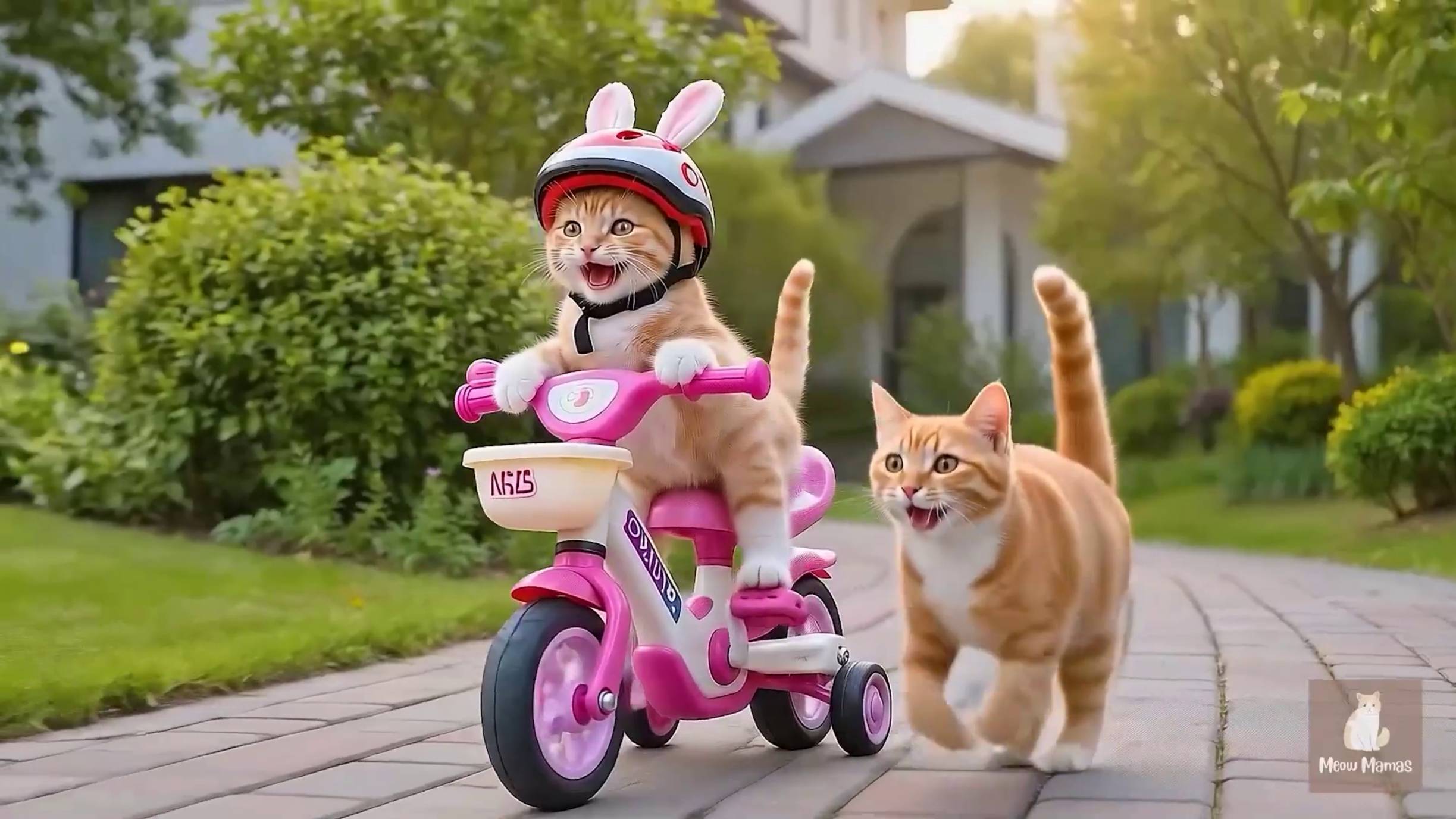 Котик и розовый велосипед смотреть онлайн