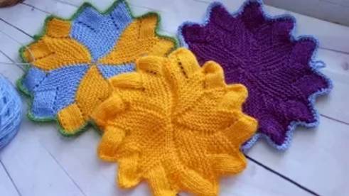 МК - Прихватки спицами из остатков пряжи смотреть онлайн