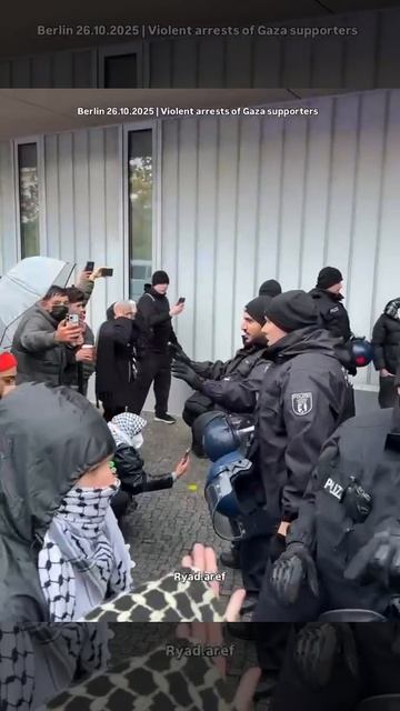 #Германия Полиция Берлина проводит задержания протестующих из секты под названием "Свобода Палестин смотреть онлайн