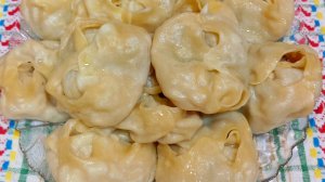 Самые вкусные манты с мясом и тыквой.