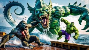 КИНГ КОНГ И ХАЛК против ЛЕВИАФАНА Титаны объединяются в океанской битве