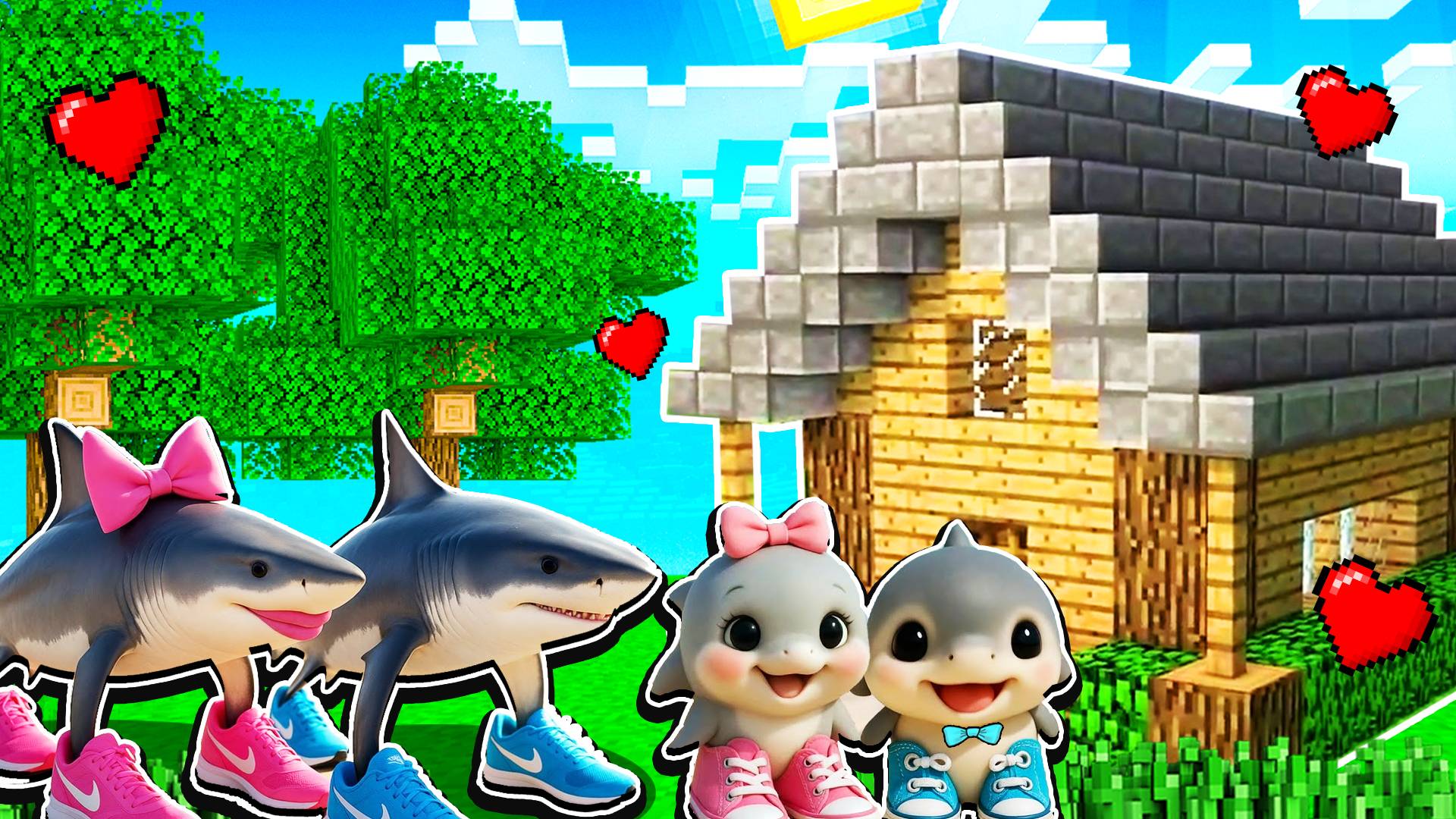 У СЕМЬИ ТРАЛАЛЕЛО ТРАЛАЛА РОДИЛИСЬ ДЕТИ и Я ПОСТРОИЛА ИМ ДОМ в МАЙНКРАФТ смотреть онлайн