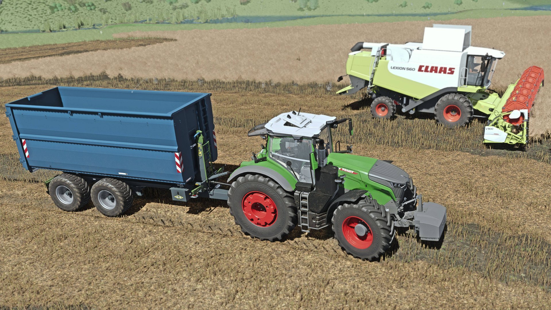 FS25 Сосновка, Уборка рапса, Claas 470/560, FENDT 1052 смотреть онлайн