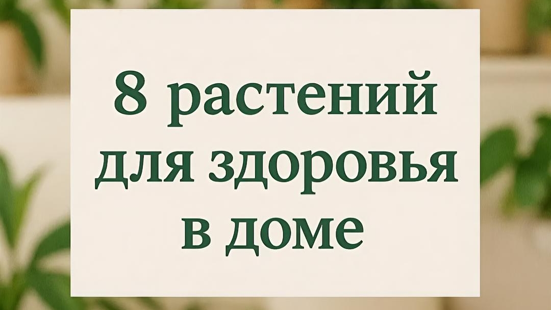 8 РАСТЕНИЙ ДЛЯ ЗДОРОВЬЯ В ДОМЕ смотреть онлайн