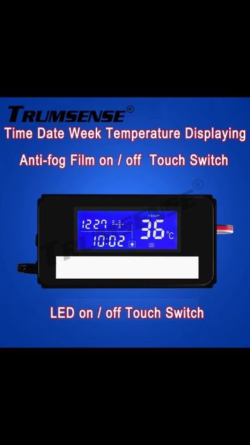 Trumsense Bathroom Mirror K3014AF Time Temperature Display Touch Panel With Defogger P2V
