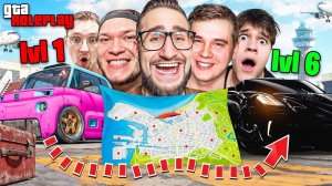 ОН НАШЕЛ 6 УРОВЕНЬ но ЭТО НЕ МАШИНА! 30 МАШИН СПРЯТАНЫ В ГОРОДЕ! НАЙДИ АВТО ЗА 10 МИНУТ! (GTA 5 RP)