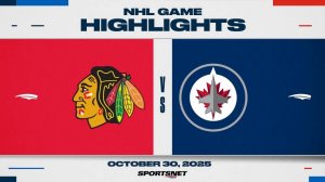 NHL Highlights ｜ Blackhawks vs. Jets - October 30, 2025