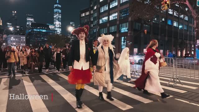 Хэллоуин в НЬЮ-ЙОРКЕ / Halloween New-York - Сумасшедшие КОСТЮМЫ на Таймс - сквер! #ньюйорк #америка смотреть онлайн