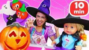 🎃 ГОТОВЛЮ ИГРУШКАМ!  Хэллоуинские угощения для игрушек 🍪🧁Игры в пластилин Плей До