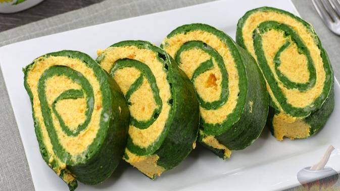 Нарядно и изысканно - идеально для праздничного стола! ШПИНАТНЫЙ БИСКВИТ С МОРКОВЬЮ смотреть онлайн