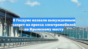 В Госдуме назвали вынужденным запрет на проезд электромобилей по Крымскому мосту
