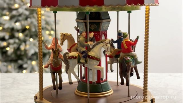 Светодинамическая музыкальная композиция 'Рождественская Карусель', полистоун, 25х16 см, 14821-lemax