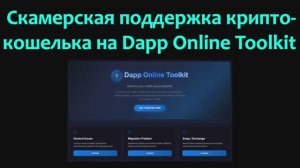 Скамерская поддержка криптокошелька на Dapp Online Toolkit