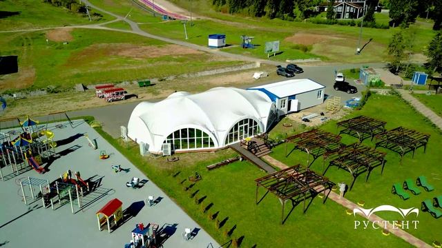 Арочный шатер 21x15 (287м2) и тентовый ангар 24x12 (288м2) в горнолыжном курорте 