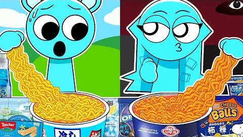 Incredibox Sprunki - Aqua Vs Sky Convenience Store Blue _ ASMR Mukbang