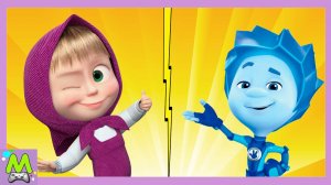 Маша и Медведь против Фиксиков.Попробуй Догони Мультгероев.Маша и Нолик в Гонках Наперегонки