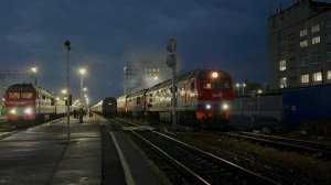 «По СМЕ!» Тепловозы ТЭП70БС с пасс.поездом на ст.Ульяновск-Центральный, август 2025 года