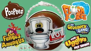 Большой ЛОЛ Сюрприз Игрушки Какашки Сюрпризы в Унитазе PooPeez  Flush Force Fungus Amungus