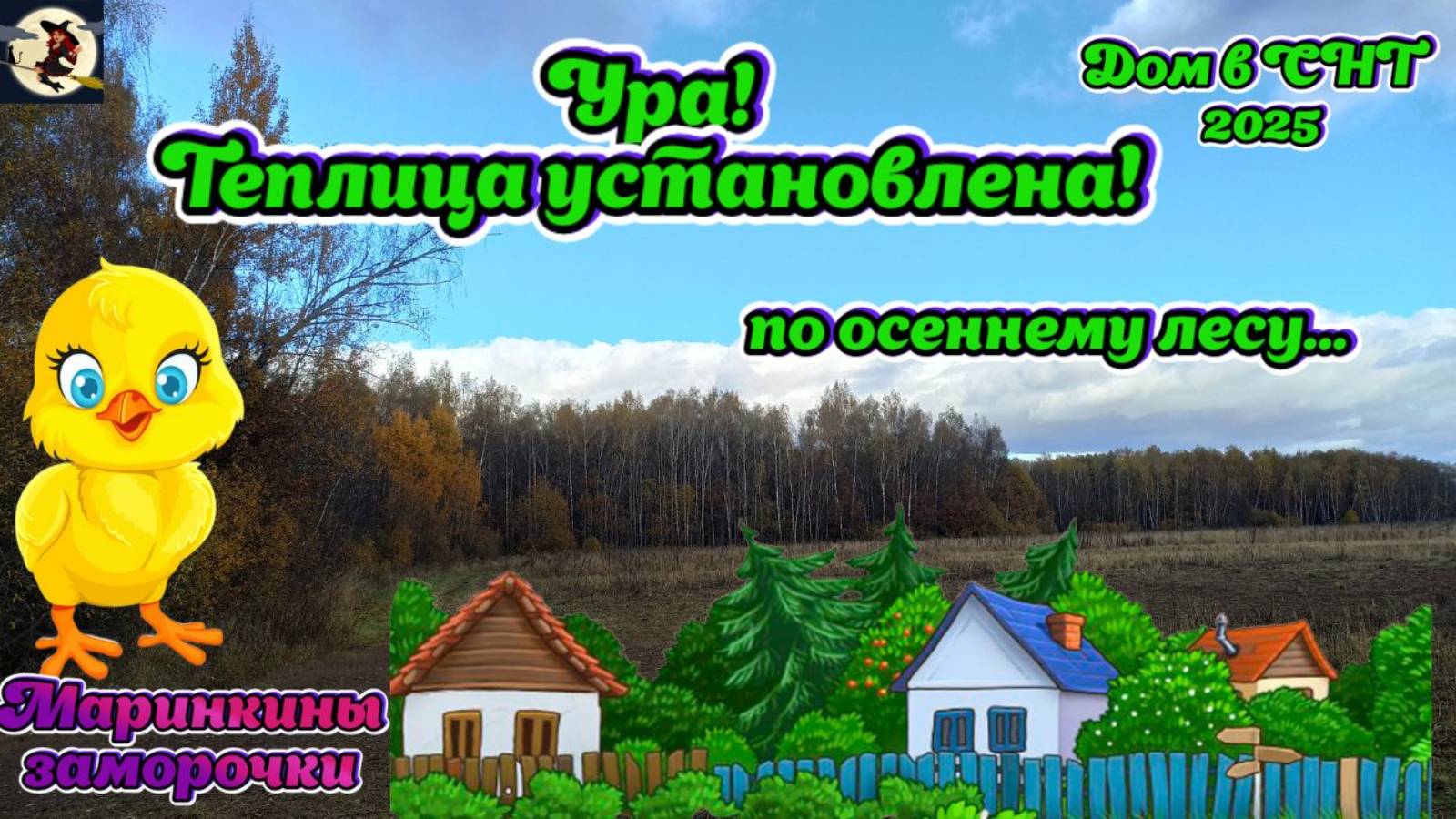 Ура! Теплица установлена! По осеннему лесу...