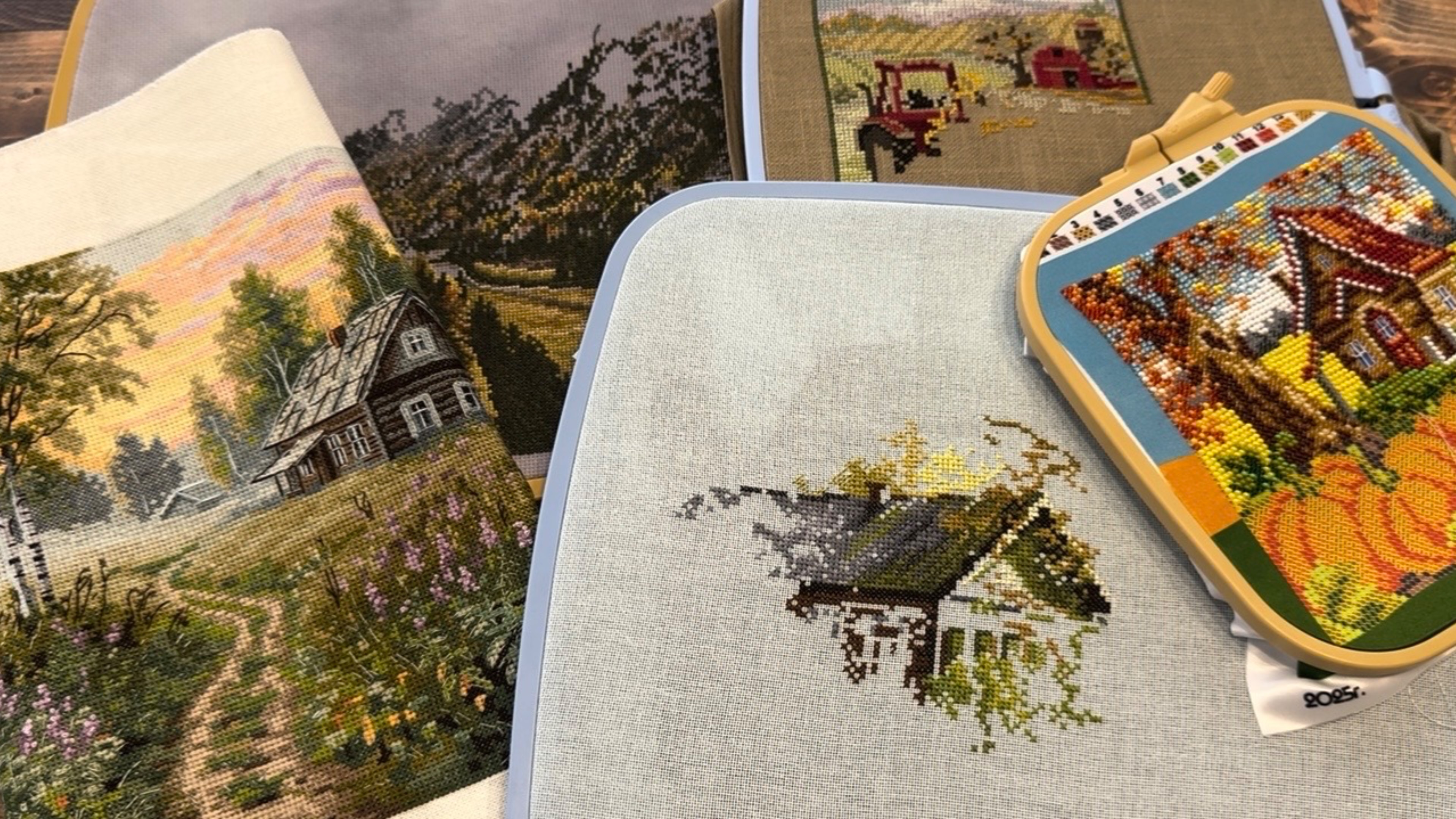 Вышивка крестом/«Утро августа» от Г.Томиной/Старт:»Засентябрило» от Н.Юркевич/Процессы. смотреть онлайн