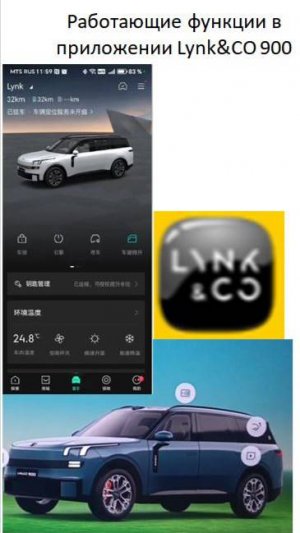 Работающие функции в приложении Lynk&CO 900