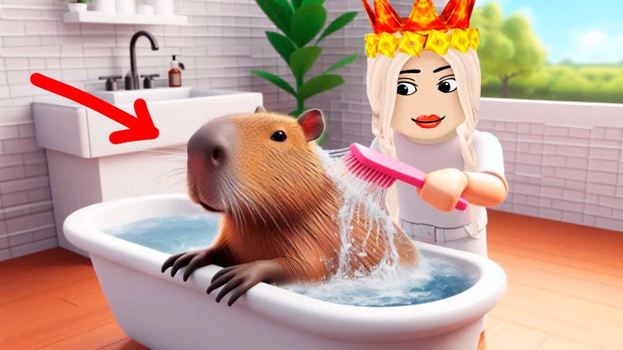 Капибара ПИЦЦА и Капибара АНГЕЛ 😱 КУПАЮ КАПИБАР 😅 роблокс тайкон Купание КАПИБАР смотреть онлайн