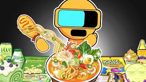 Incredibox Sprunki - Funbot Convenience Store Food MUKBANG Korean Spicy Noodles _ ASMR