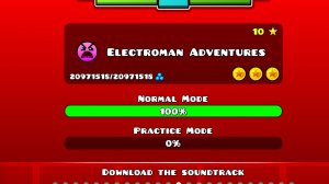 Прохождение игры Geometry dash! Уровень Electroman Adventures