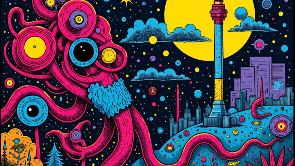 Киберпространство, абстрактные фигуры, абстракция смотреть онлайн