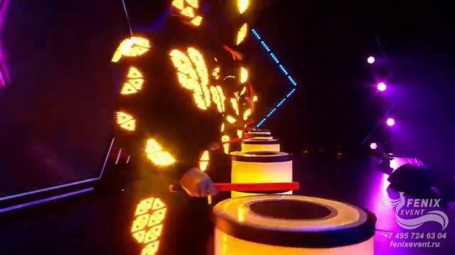 Заказать световое шоу барабанщиков на праздник и корпоратив в Москве - световое барабанное шоу смотреть онлайн
