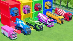 Катаемся на крутых разноцветных машинках и грузовиках из мультиков для детей №3