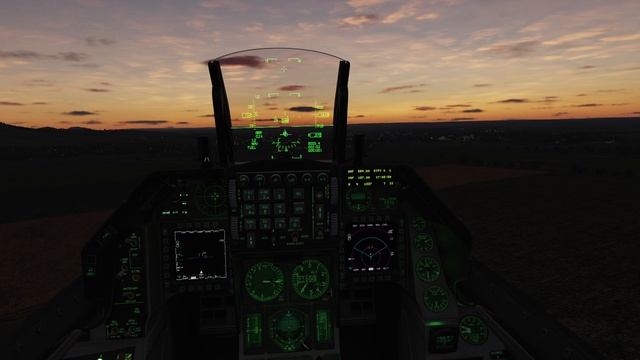 F-16C Viper. Тренировка. Ночная посадка на короткую ВПП. смотреть онлайн