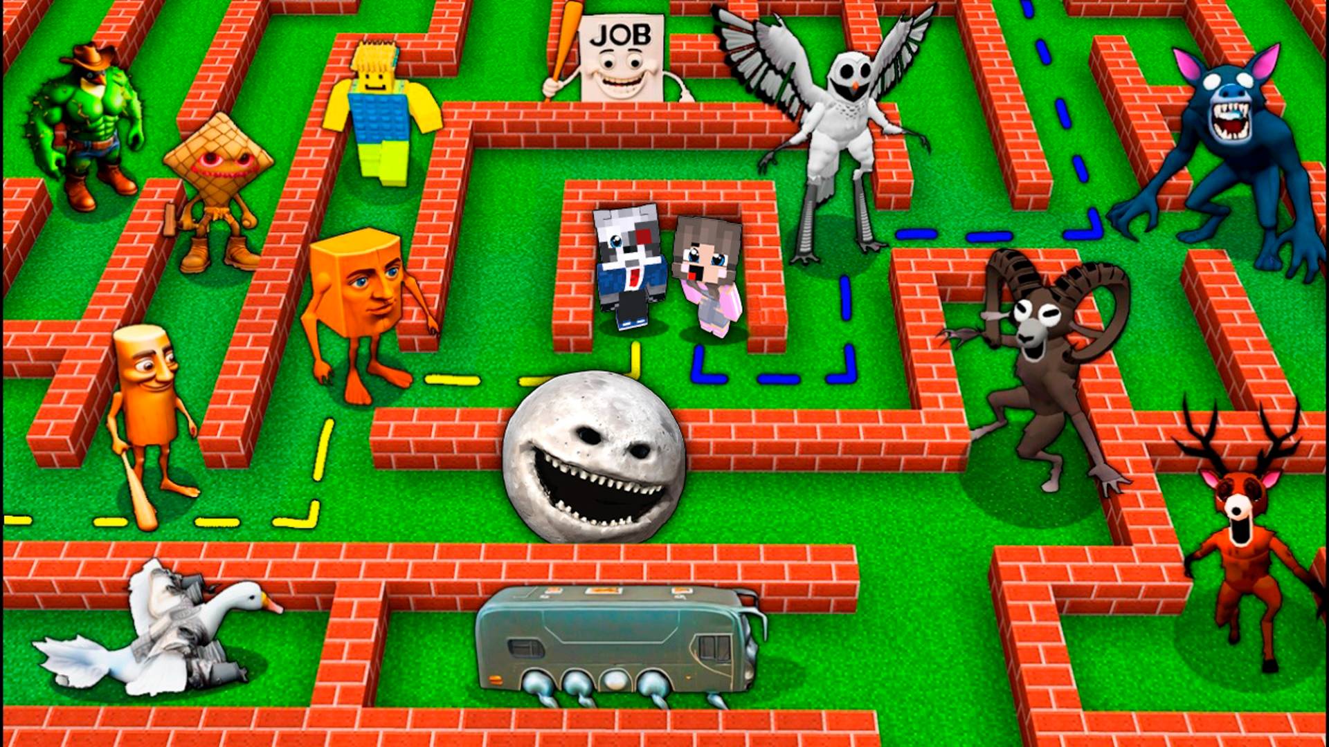 НУБ И ПРО В ЛАБИРИНТЕ 99 НОЧЕЙ В ЛЕСУ ЛУНА ПРОСНУЛАСЬ ИТАЛЬЯНСКИЕ БРЕЙНРОТ МЕМЫ В МАЙНКРАФТ АНИМАЦИЯ смотреть онлайн