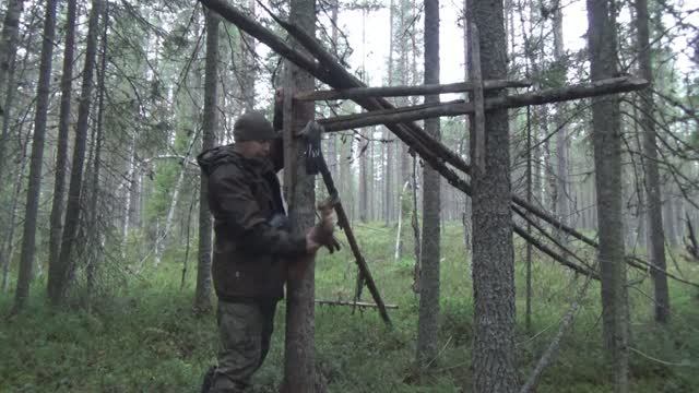 Охота на куницу капканами Удачная проверка. Куница в дедовскую кулемку. смотреть онлайн