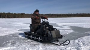 Буран с мотором от ваз 2109 тест по замершему  снегу.