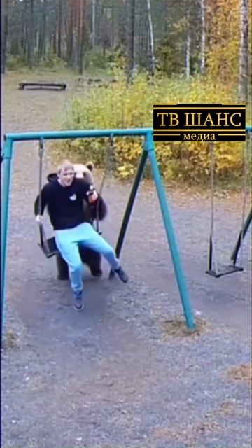 Медведь приколист ))) #парень #медведь #мишка #медведица #качели #влесу #испуг #шок #страх #ужас смотреть онлайн