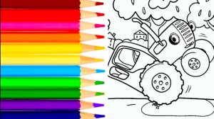 Синий трактор раскраска | видео для детей ❤️