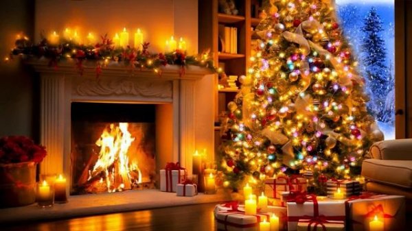 Holiday Ambience Fireplace Relaxing Instrumental Christmas Music Christmas Fireplace Background
