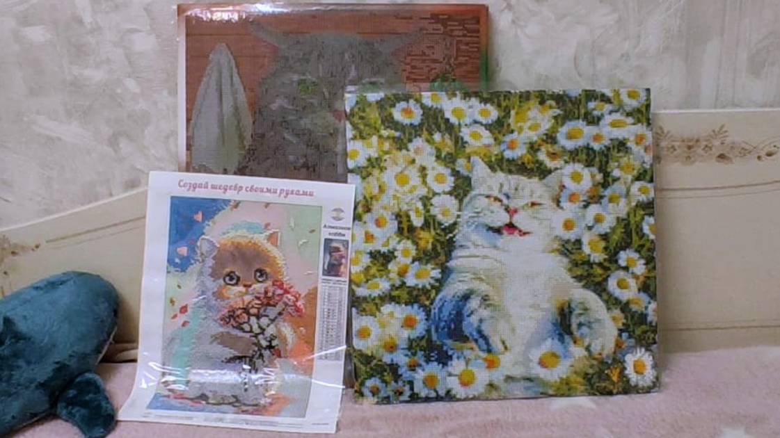 Алмазная мозайка. Мои процессы.Алмазные картины на подрамнике и без него.