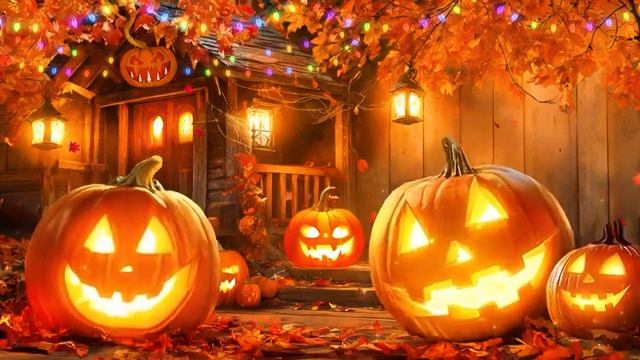 Cozy Autumn Village Halloween Ambience With Best Relaxing Halloween Music | Autumn Halloween