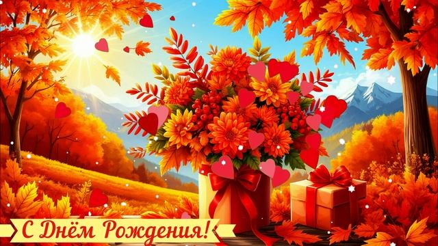 С Днём Рождения! Поздравление КРАСИВАЯ Открытка Видео смотреть онлайн