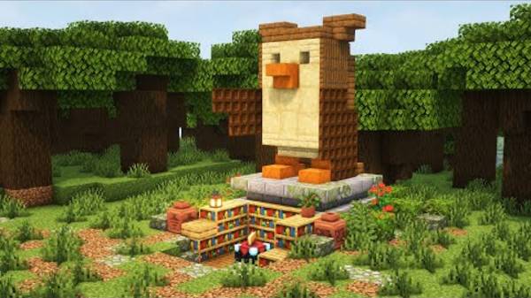 Статуя совы в майнкрафте.