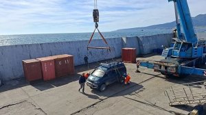 Разгрузка и погрузка. Путешествие с Сахалина на Шикотан на теплоходе "Павел Леонов". Часть 8